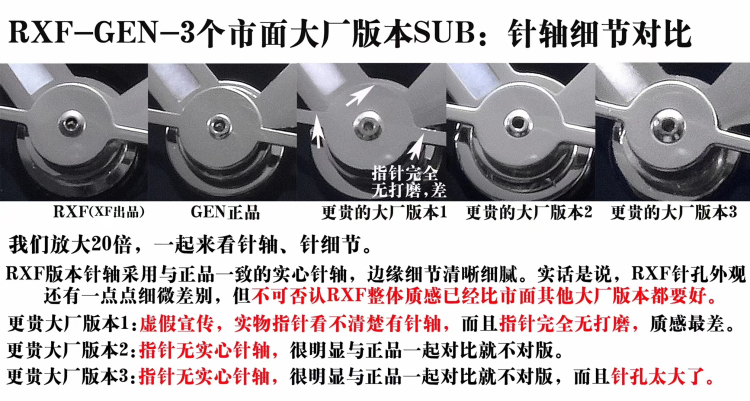 RXF厂黑水鬼对比ZZ厂AR厂N厂针轴对比