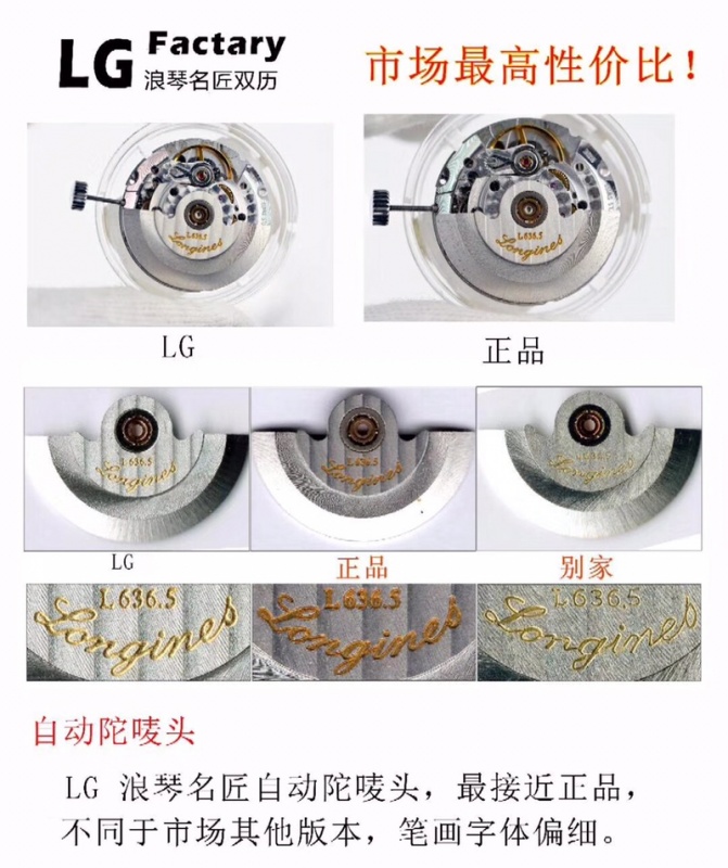 LG Factary浪琴名匠双历系列机芯真假对比