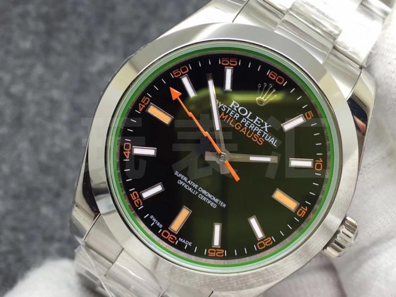 AR劳力士MILGAUSS系列116400-GV-72400黑盘腕表蓝宝石镜面